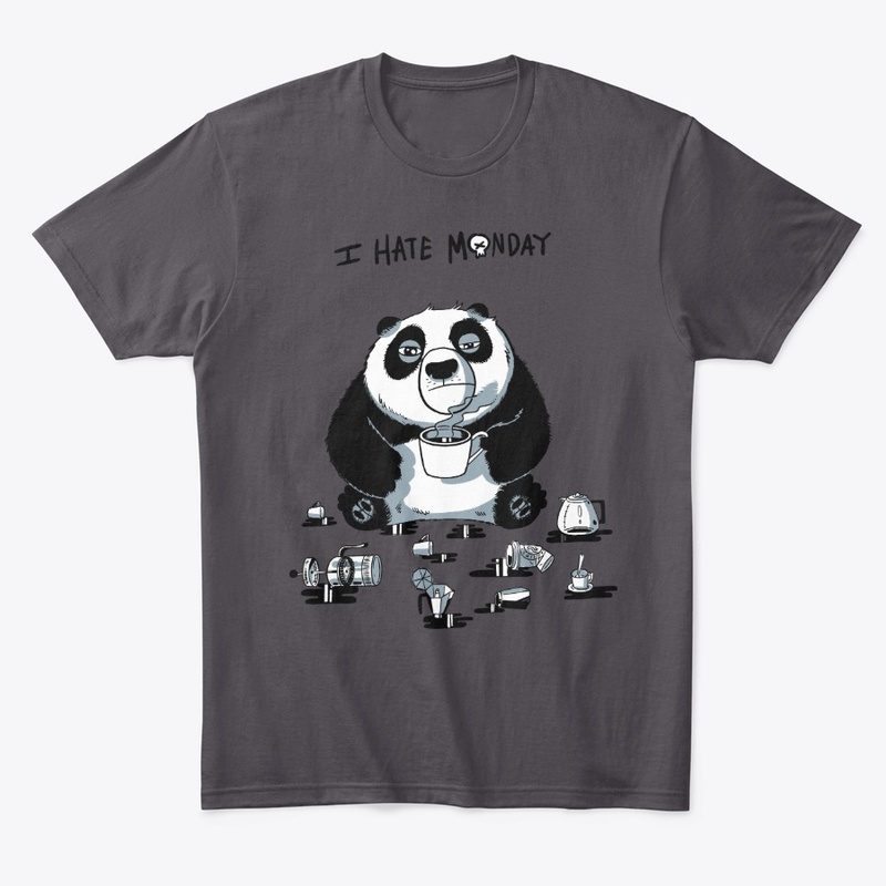 tired panda "I hate monday"