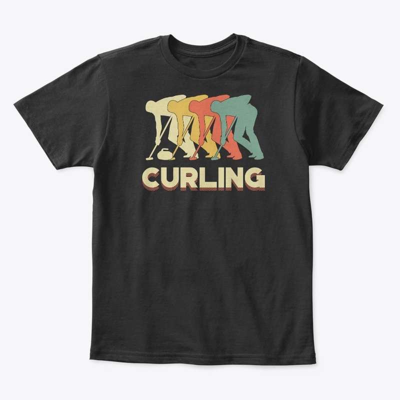 Retro Silhouette Vintage Curling Lover