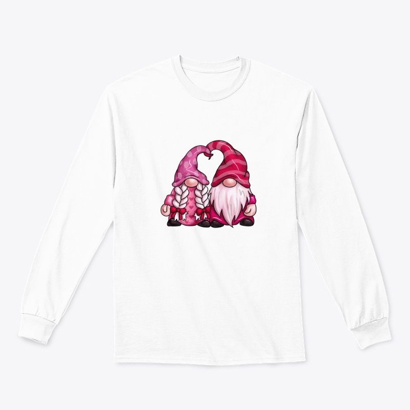 valentine gnome couple tshirt