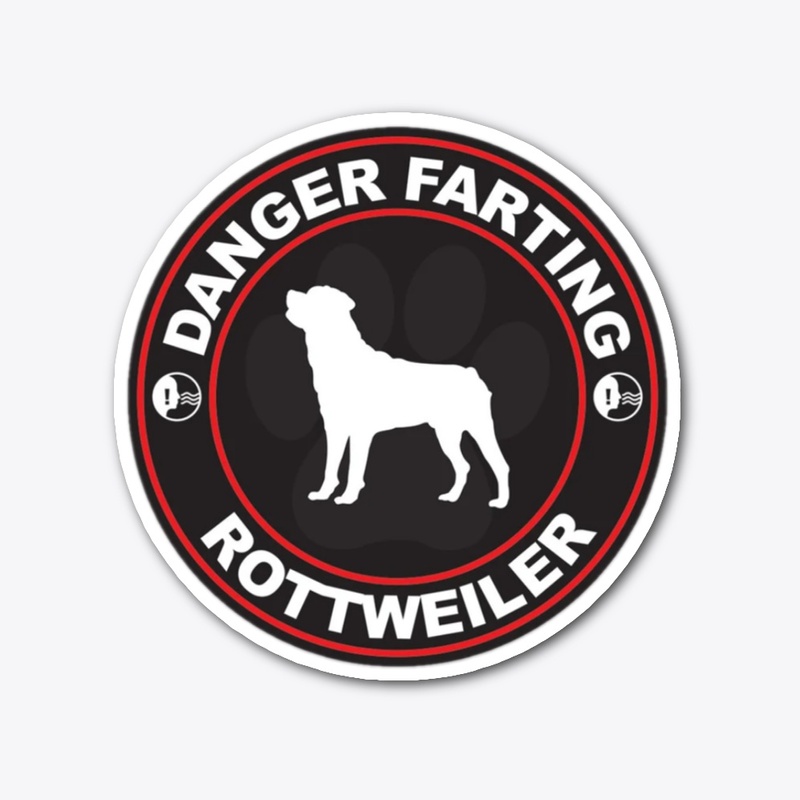 Danger Farting Rottweiler - Sticker