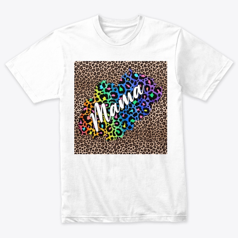 Mama With Rainbow Cheetah Print