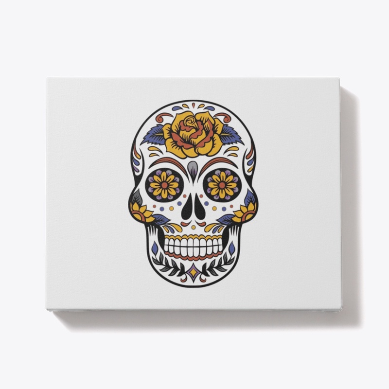 skull and flowers 