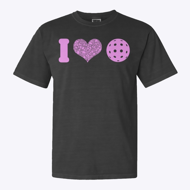 I heart pickleball electric pink