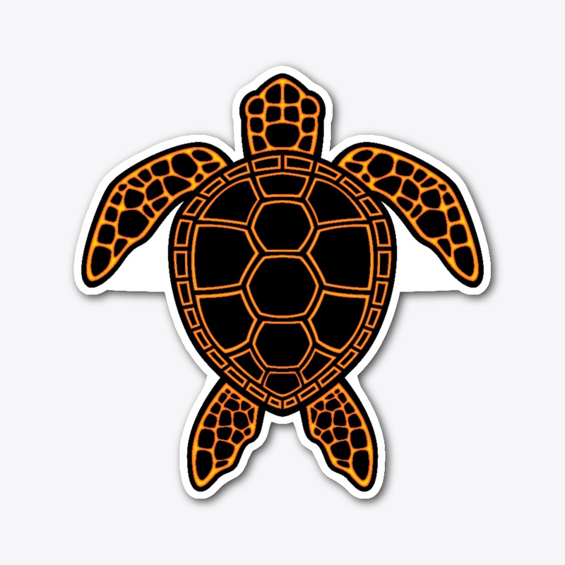 Neon Lava Sea Turtle Design
