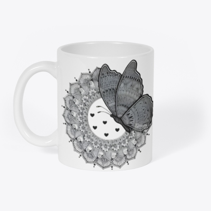 Intricate Butterfly +lion Mandala design
