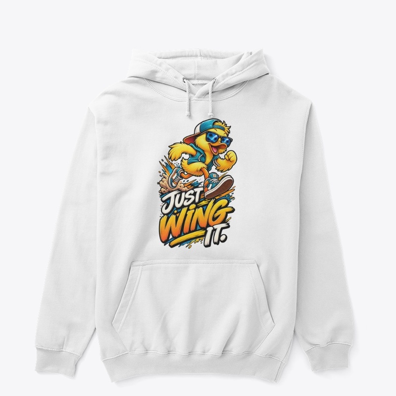Just Wing It Funny Duck T-Shirt Design 