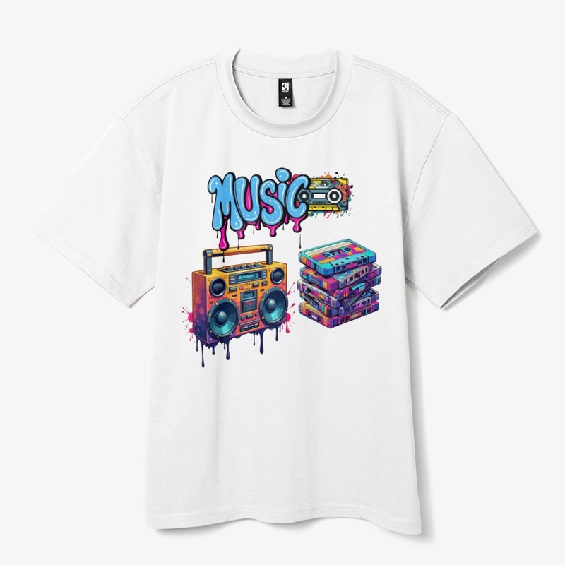 Retro Music Boombox Graphic Tee Unisex