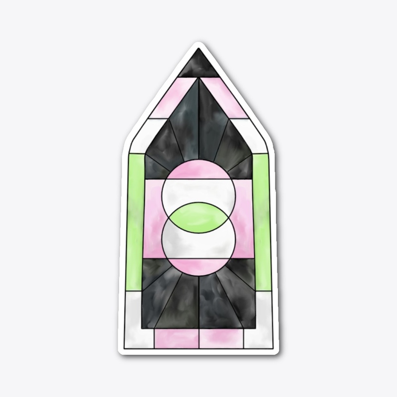 Stained Glass Agender Girl Window