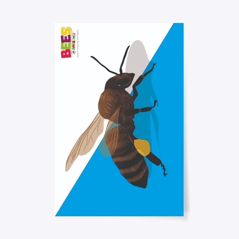 Bee with pollen on its leg poster