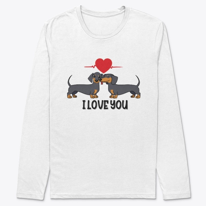 I Love You Cute Dachshund Couple