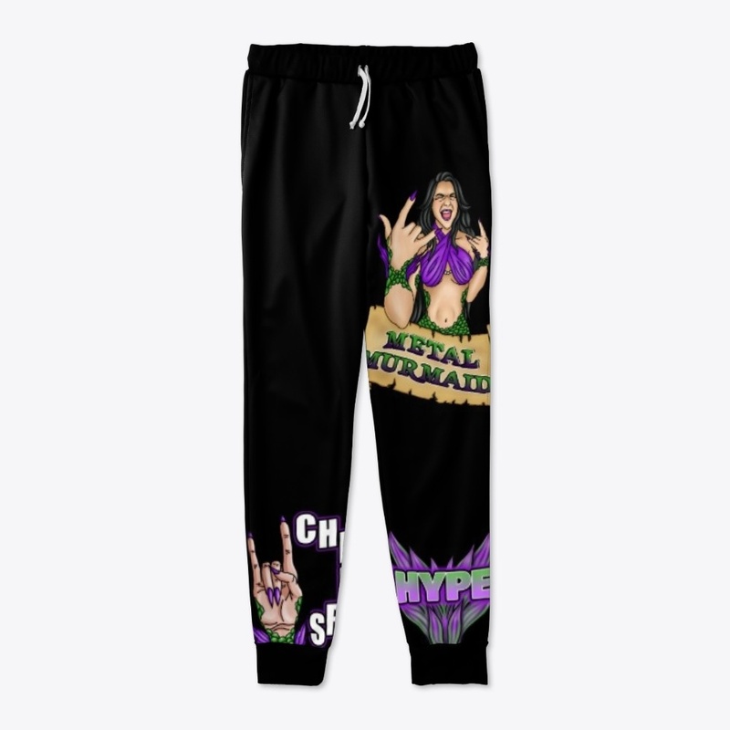Metal Mermaid logo and emote joggers
