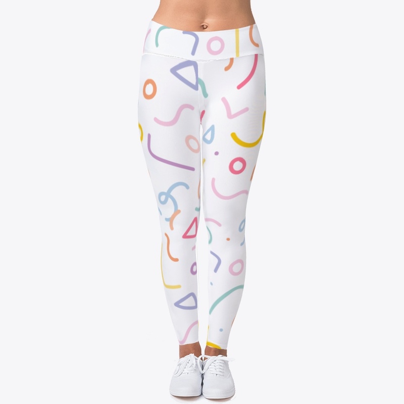 Colorful doodle leggings