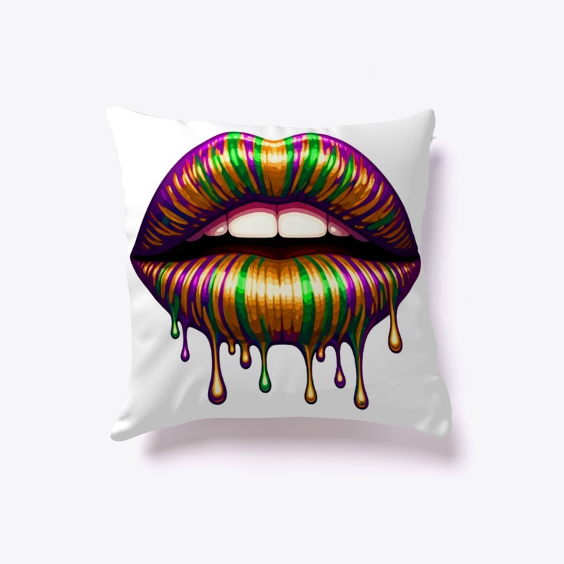 Bold Abstract Dripping Melting Lips