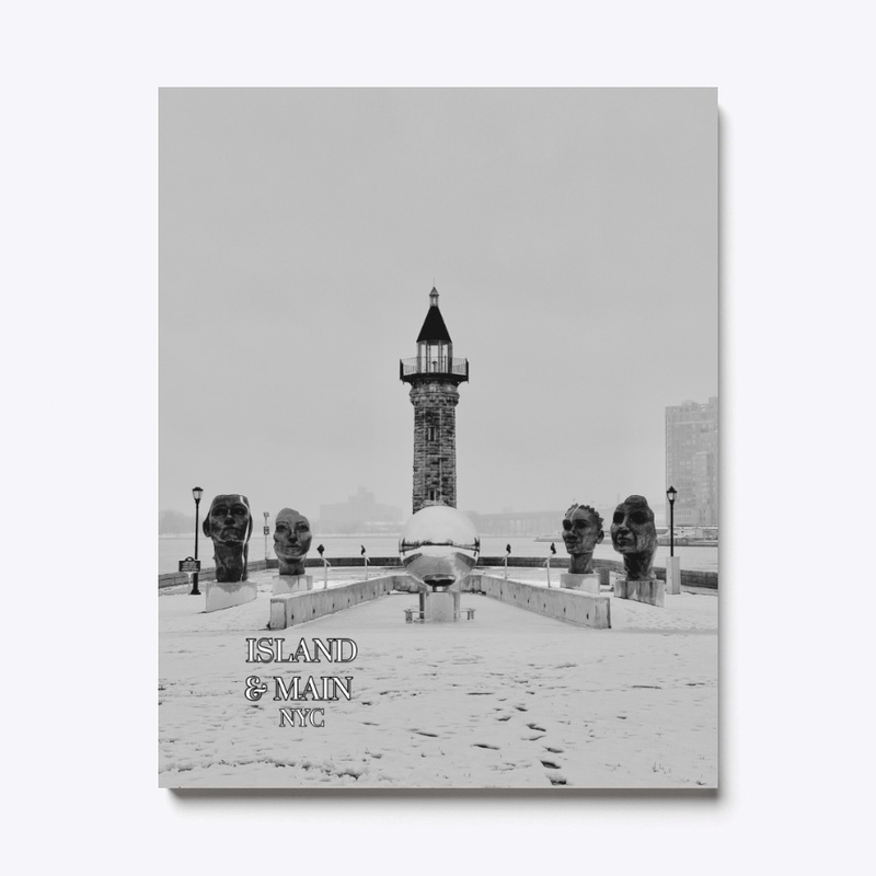 Snowy Lighthouse • Black and White