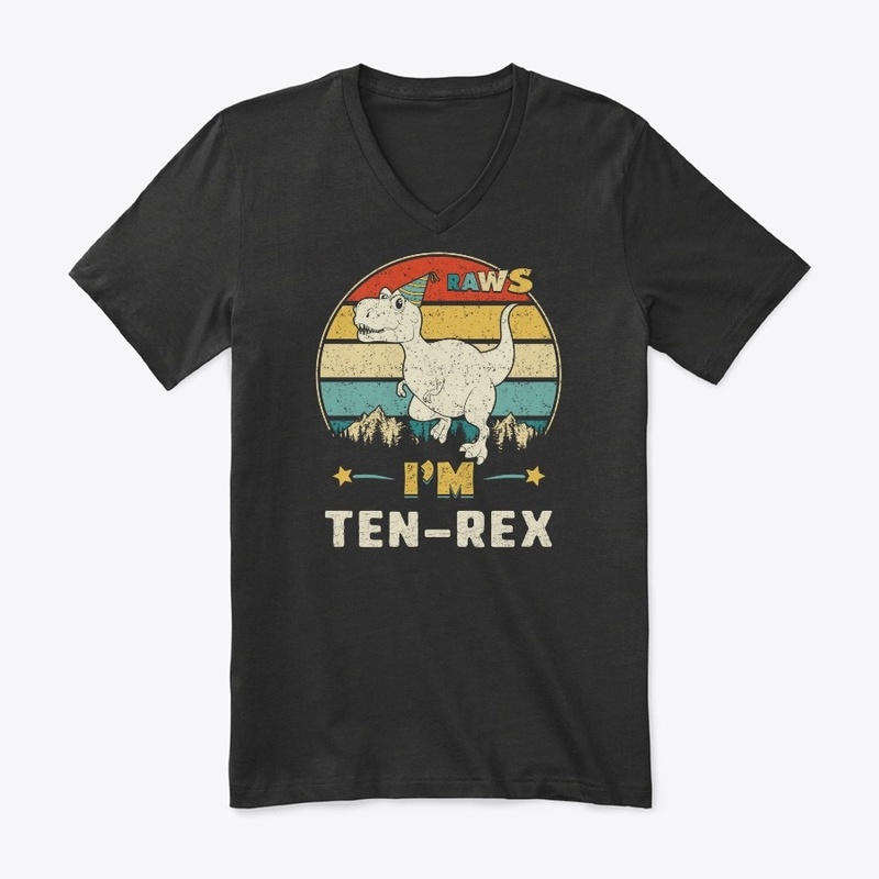 Kids I'm Ten-rex 10rd Birthday Boy T Rex
