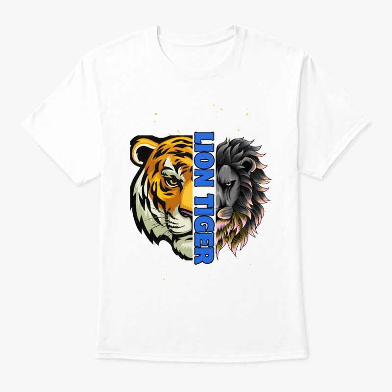 Lion Tiger Colorful White T-shirt Design