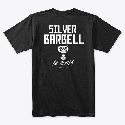 Silver Barbell  Black áo T-Shirt Back
