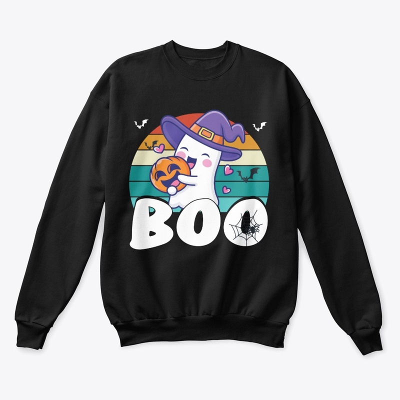 Happy Halloween  Cute Ghost Witch  Boo  