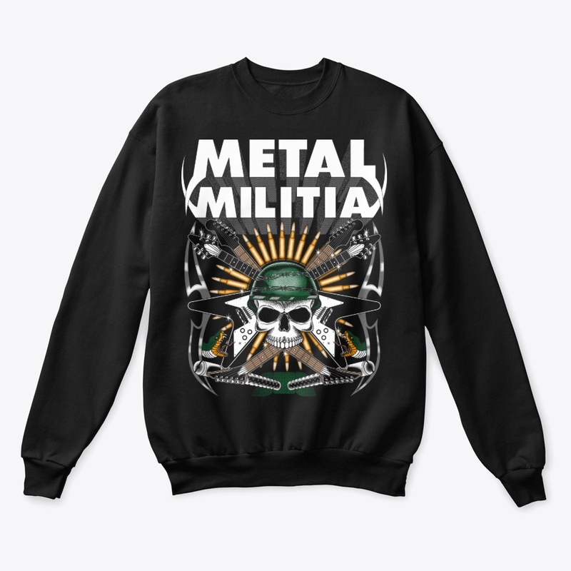 Metal Militia Skulls Guitars  T-Shirt
