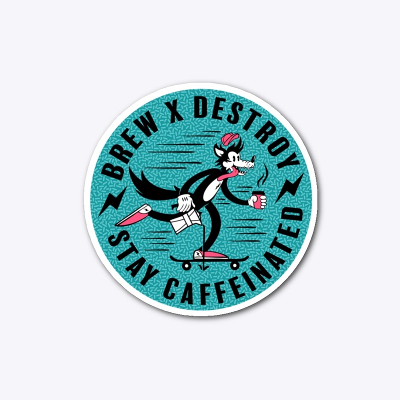 Brew and Destroy Sticker (Blue)