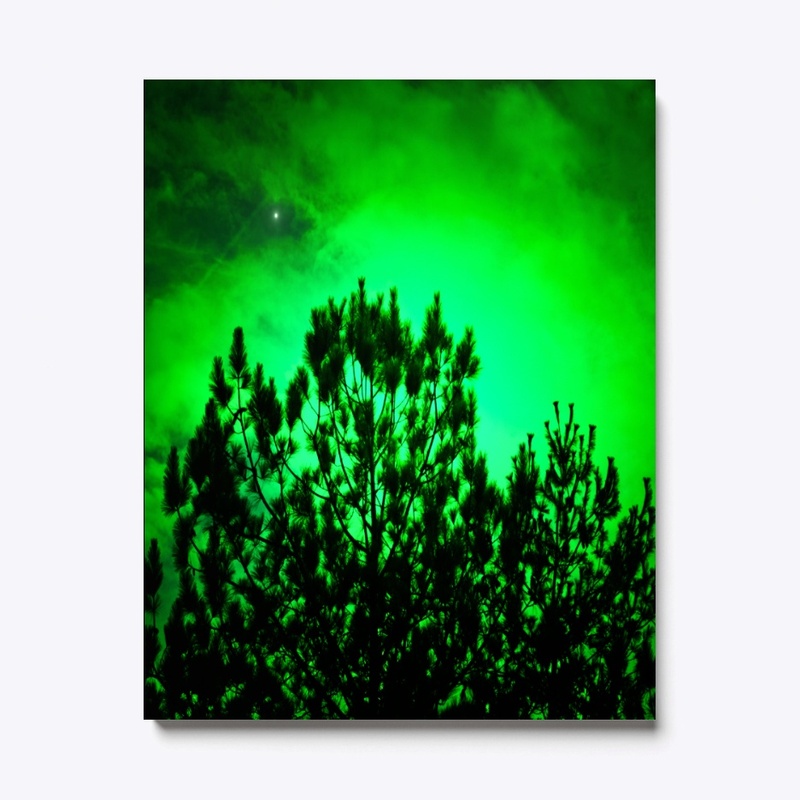 green tree glowing