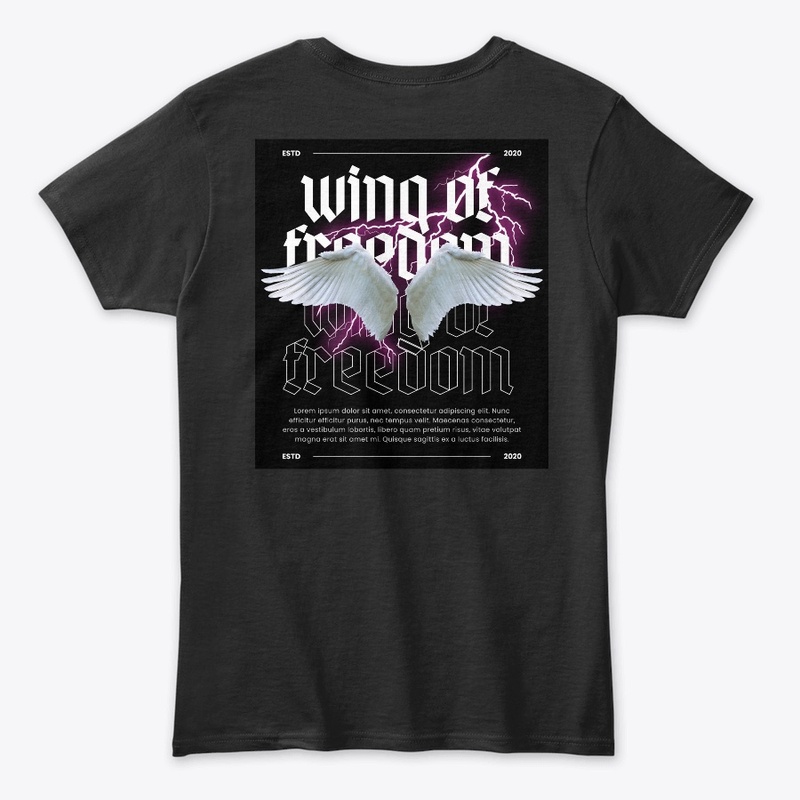 Bold Black T-Shirt - 'Wings of Freedom'