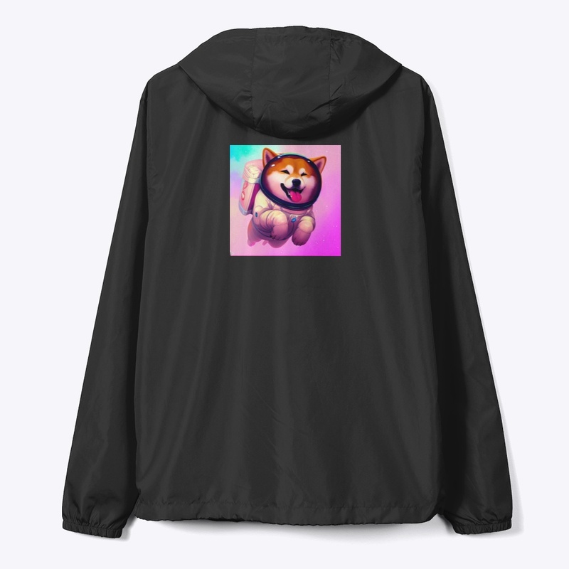 Cute happy shiba inu astronaut