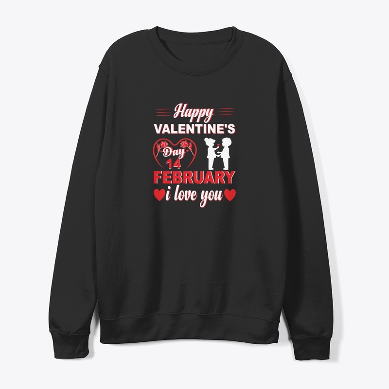 Happy Valentines Day 14 February New Tee