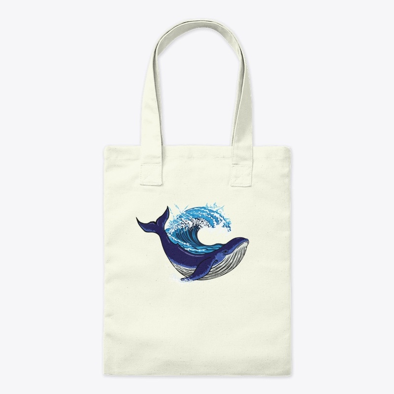Blue Whale and wave