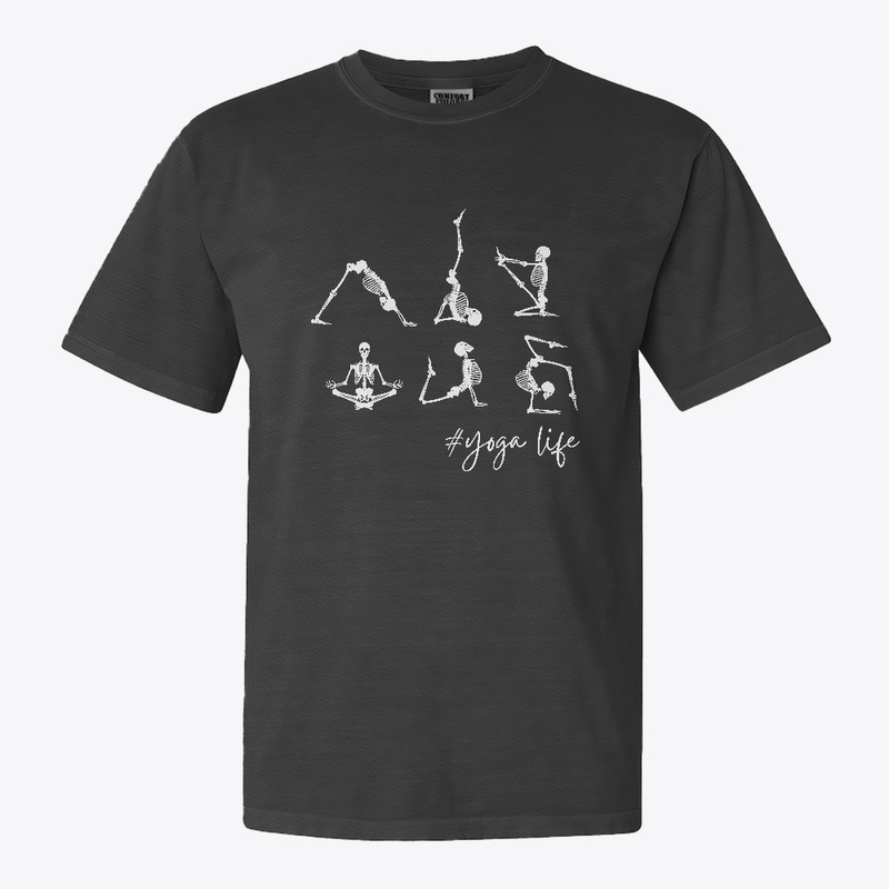 Yoga Life Skeleton with white characters