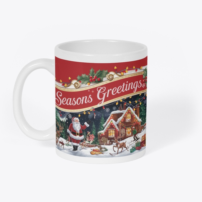 Season's Greetings Red Country Home mug