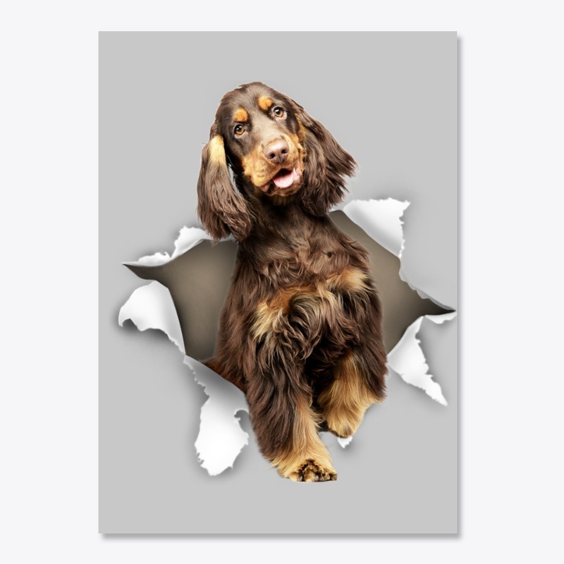 English Cocker Spaniel Torn Paper