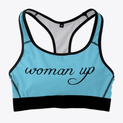 Clever Fox Woman Up Sports Bra Pastel Blue T-Shirt Front