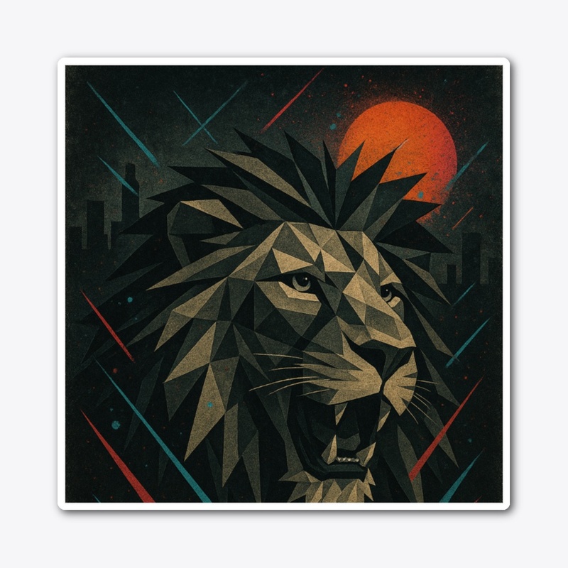 Geometric Lion Art