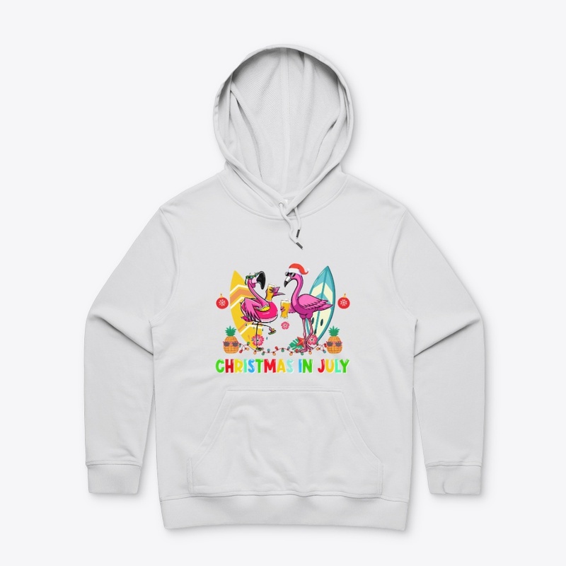 Christmas In July Couple Flamingo Summer