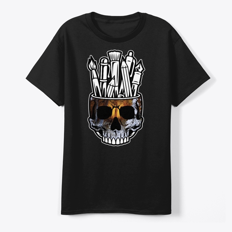 Skull Paintbrush Holder 