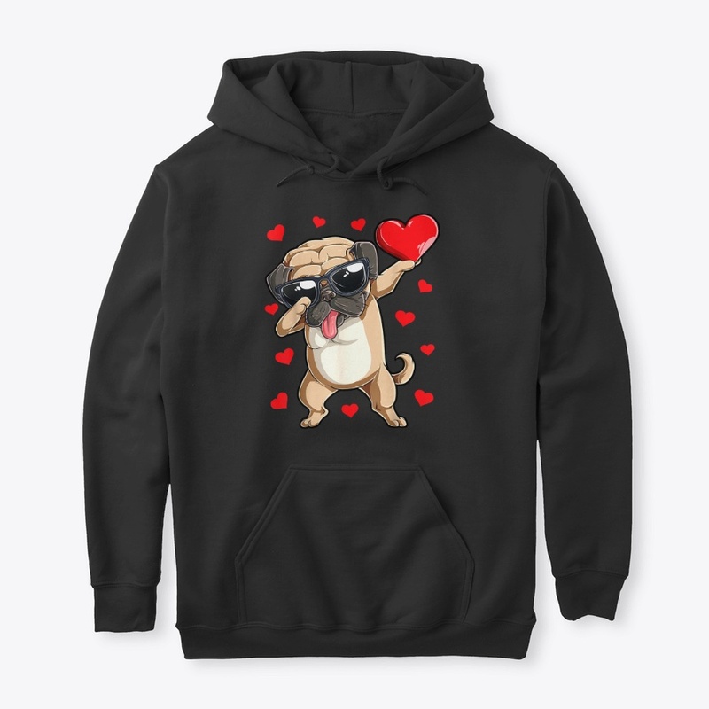 Dabbing Pug Valentines Day