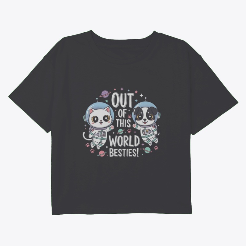 Space Besties Milo & Bo Kawaii Tee🚀🐾