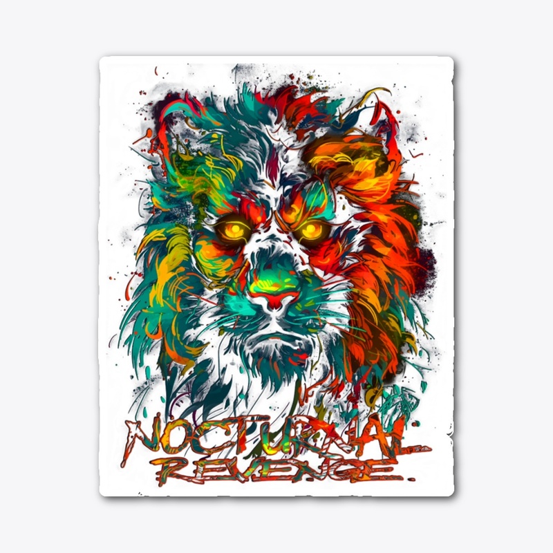 Nocturnal Revenge Abstract Lion 