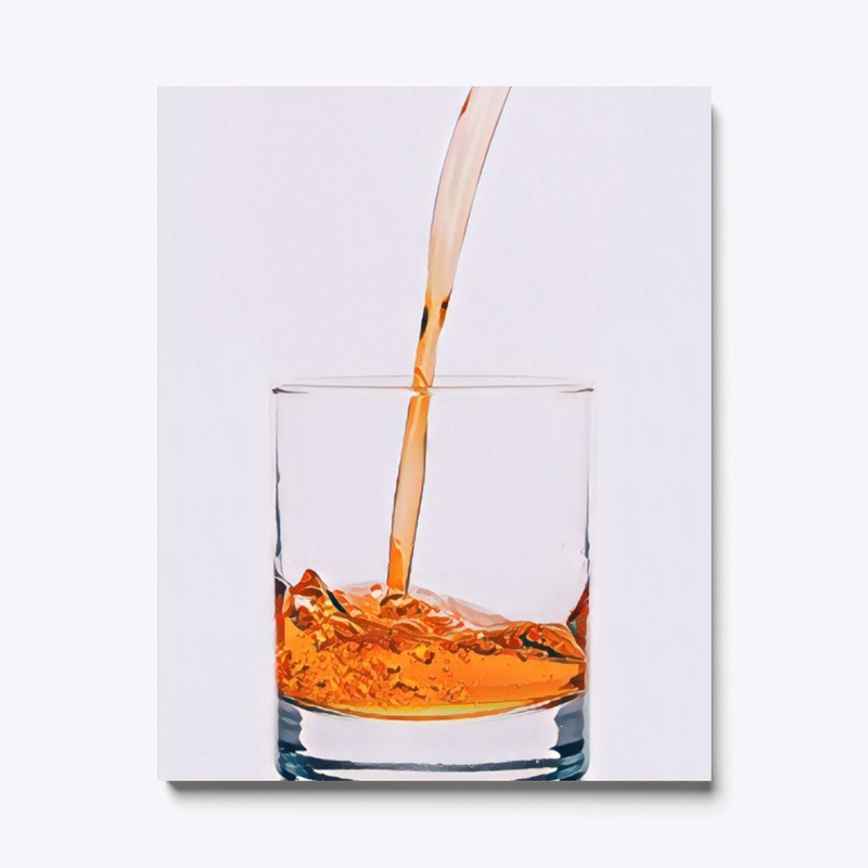 Whisky Into Glass - Watercolor Print