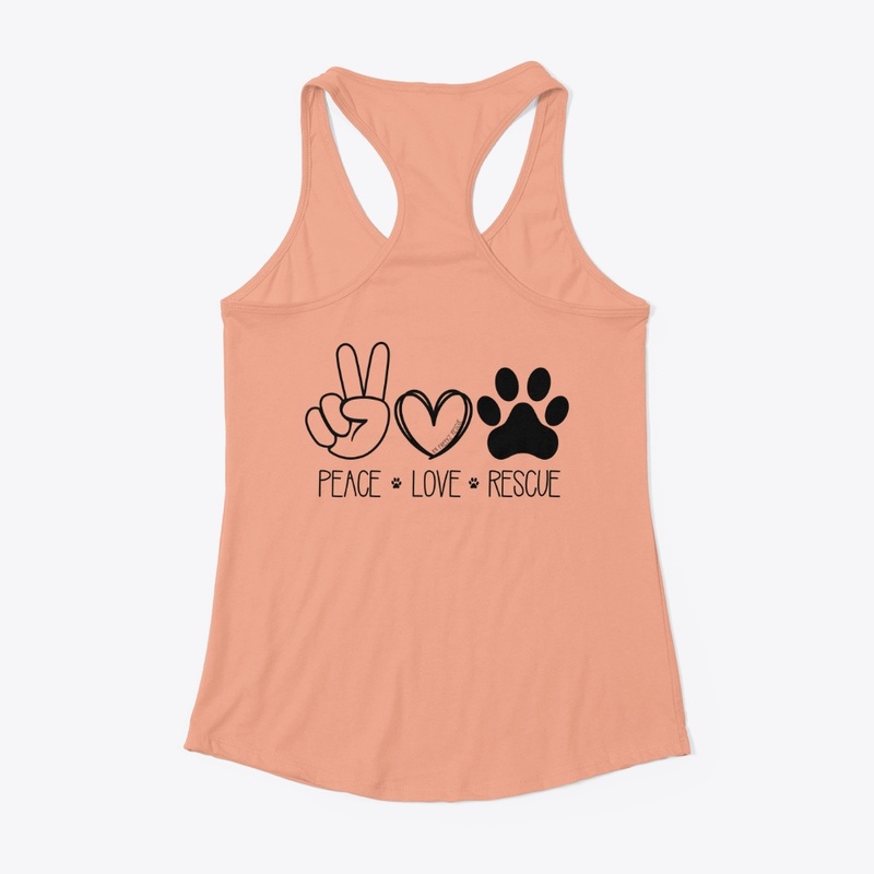 Peace Love Rescue on Back