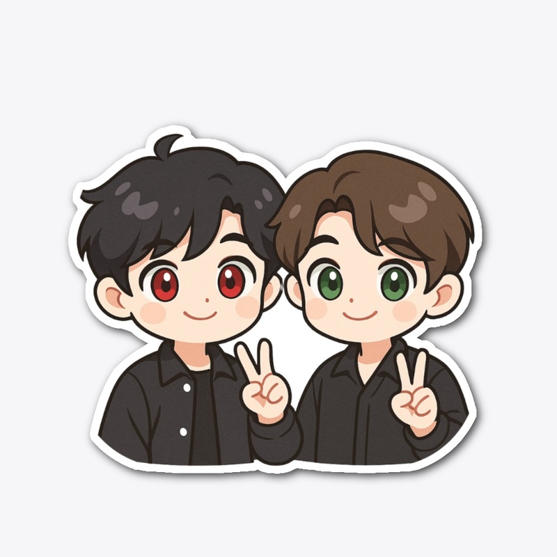 BJYX Chibi Duo Art | Peace Sign Pose