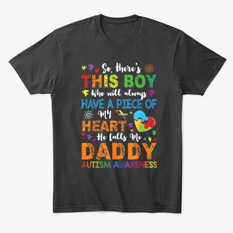 Mens Daddy Autism Awareness T-Shirt