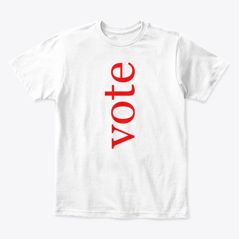 Vote Written in Red Vertical