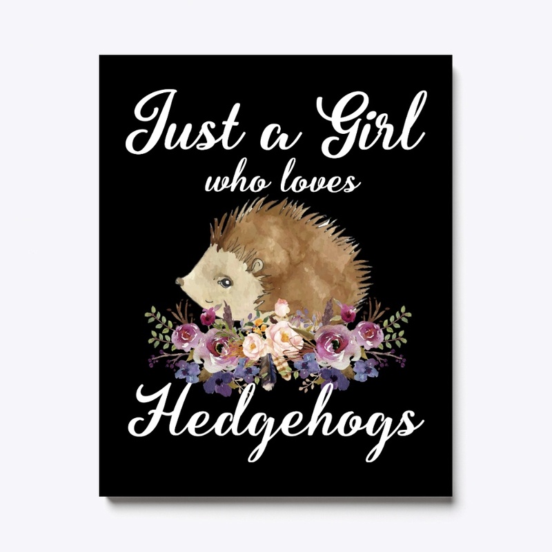 Girl Loves Hedgehogs Watercolor Style
