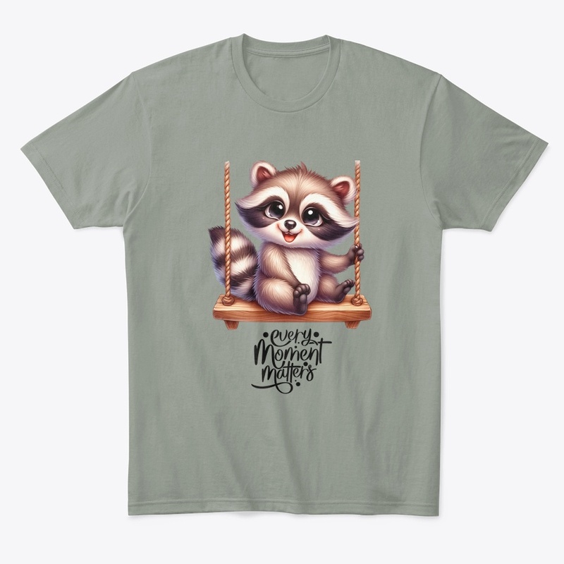 Cute raccoon on a swing