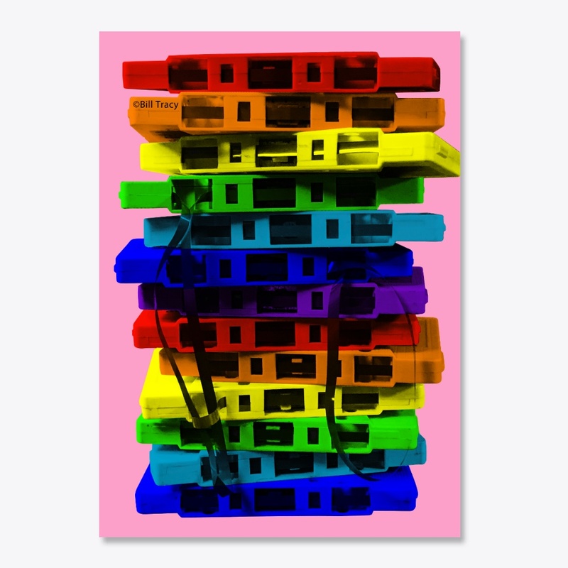 Colorful Stack Of Cassette Tapes