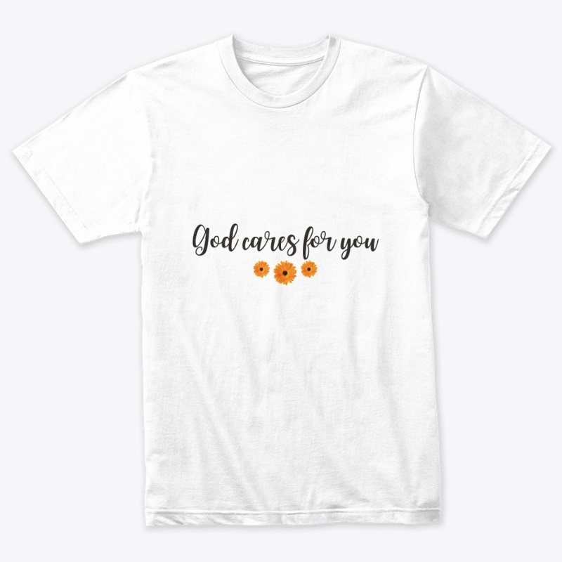 God Cares Calligraphy Sunflower Design