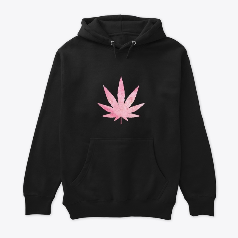 Pink cannabis leaf