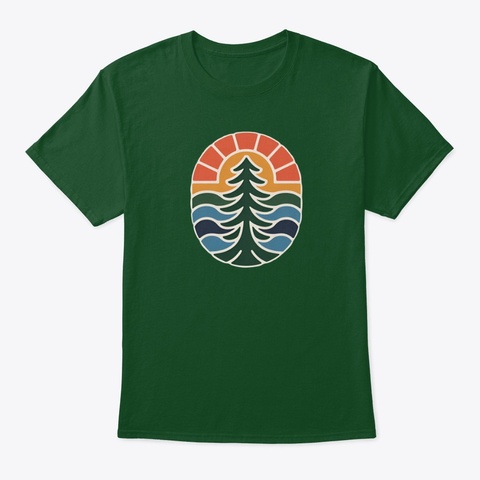 Pine Sunset  Deep Forest T-Shirt Front